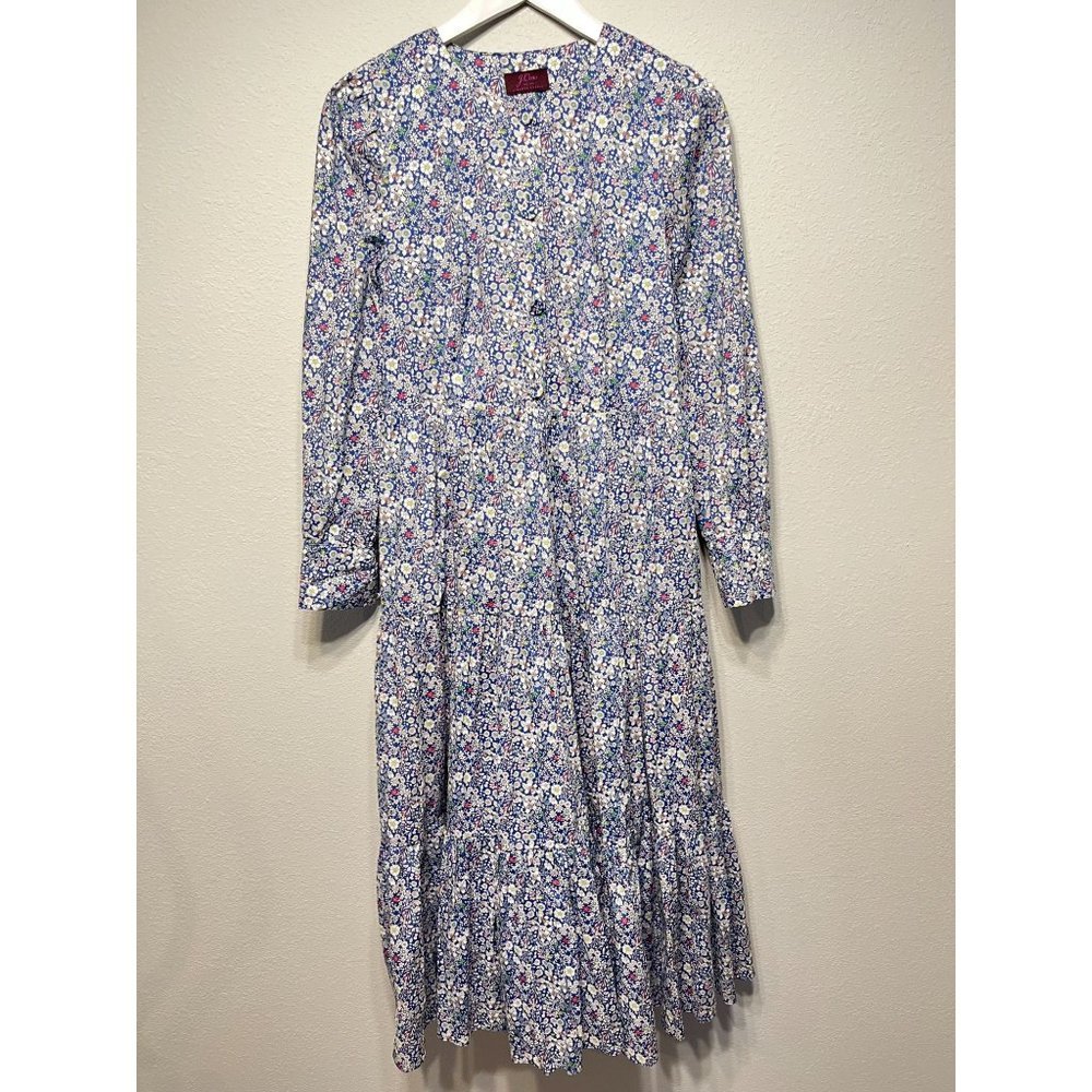 J. Crew Long Tiered Dress in Liberty June's Meadow Print Size 4